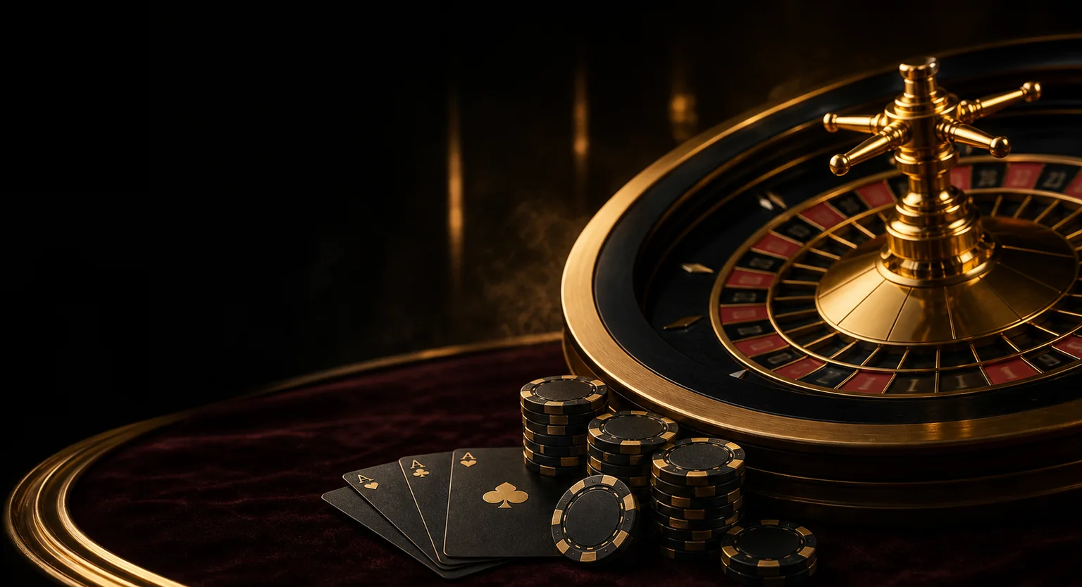 Không gian casino QQVN tông đen vàng